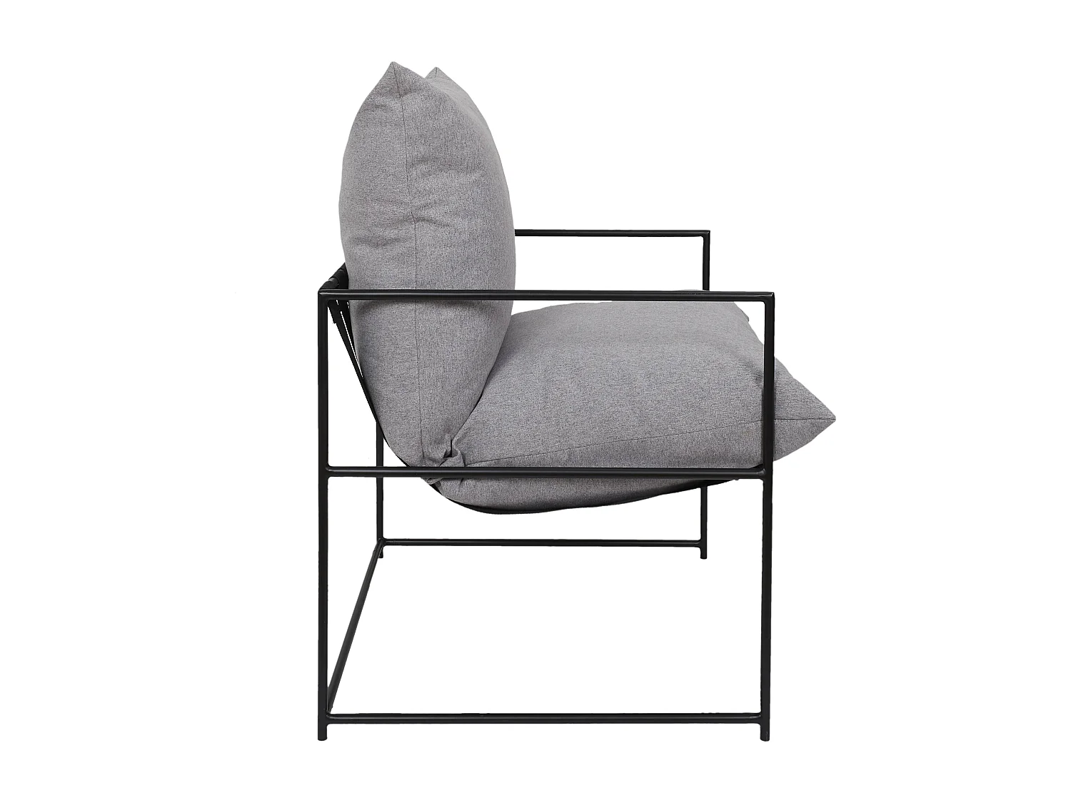 Fauteuil Jonas Metal Tissus Gris, Noir