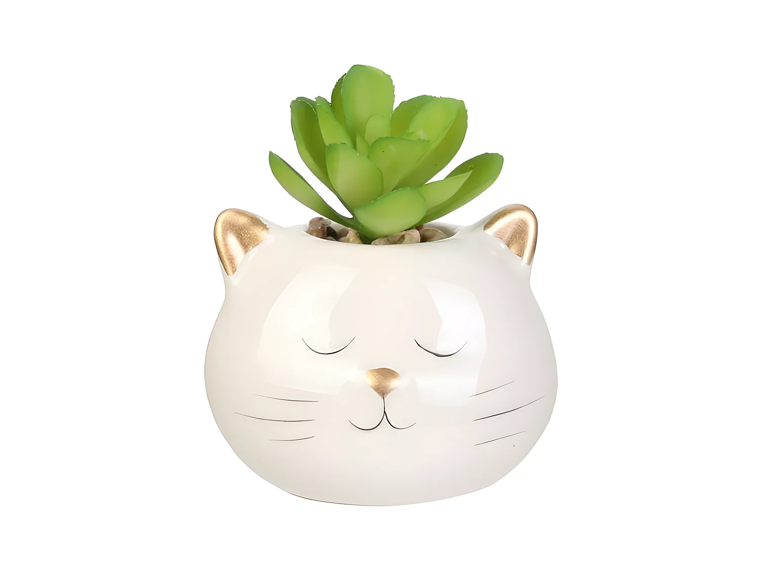 Plante Artificielle Chat Et Licorne Ceramique 6 D86