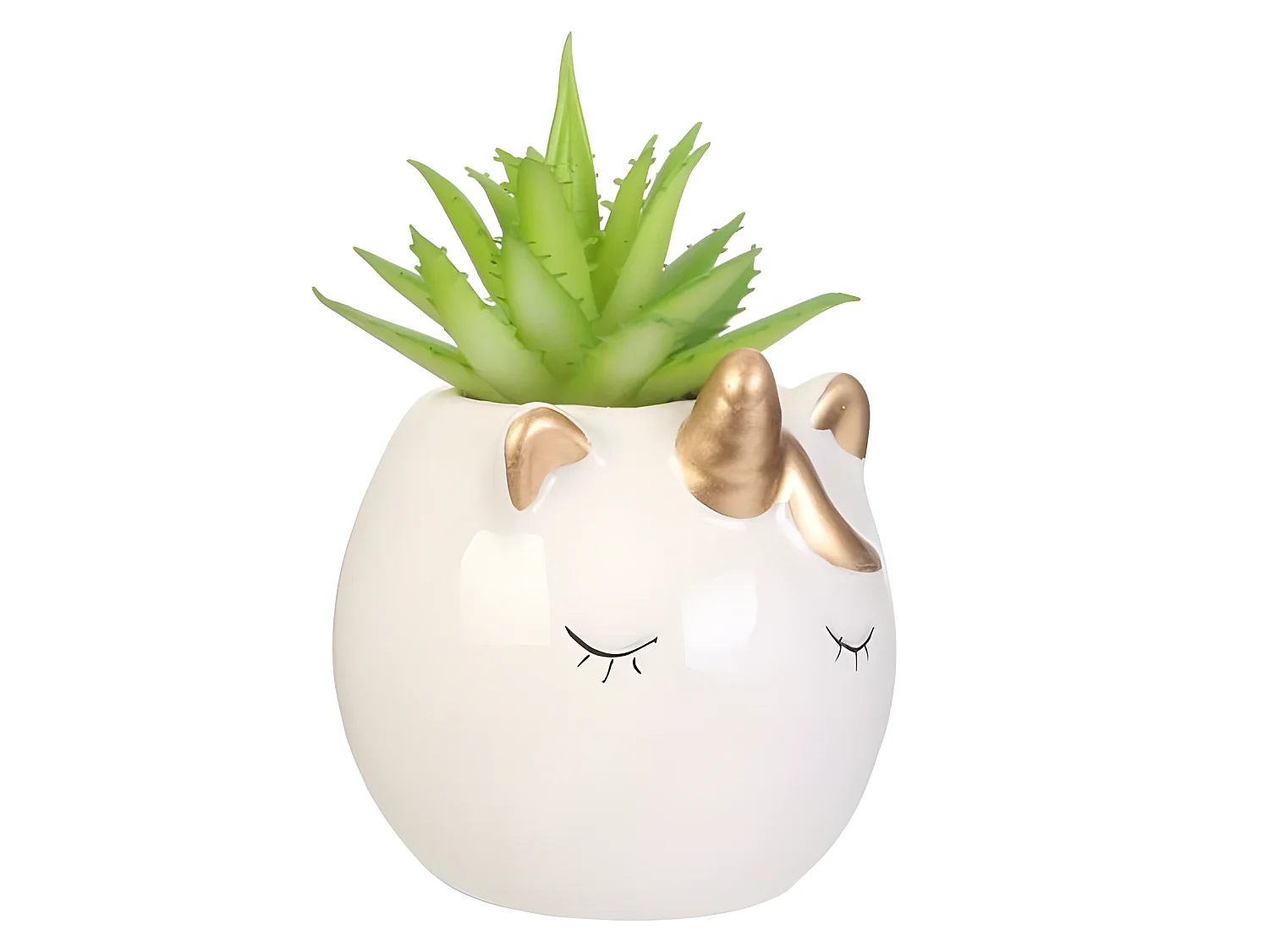 Plante Artificielle Chat Et Licorne Ceramique 6 D86