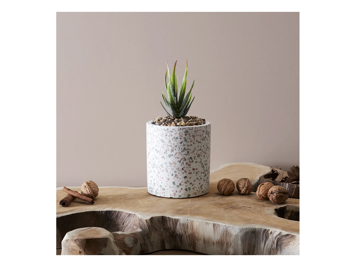 Plante Artificielle Pot Terrazzo Multicolore