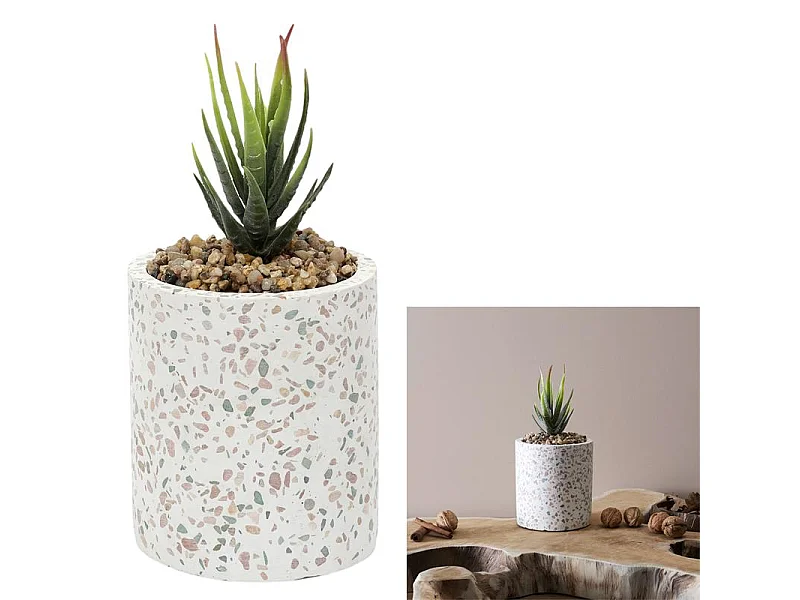 Plante Artificielle Pot Terrazzo Multicolore