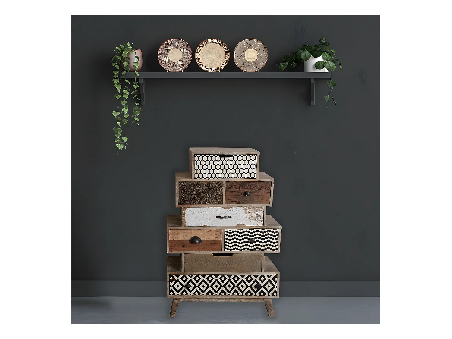 Grande commode en manguier Zigzag