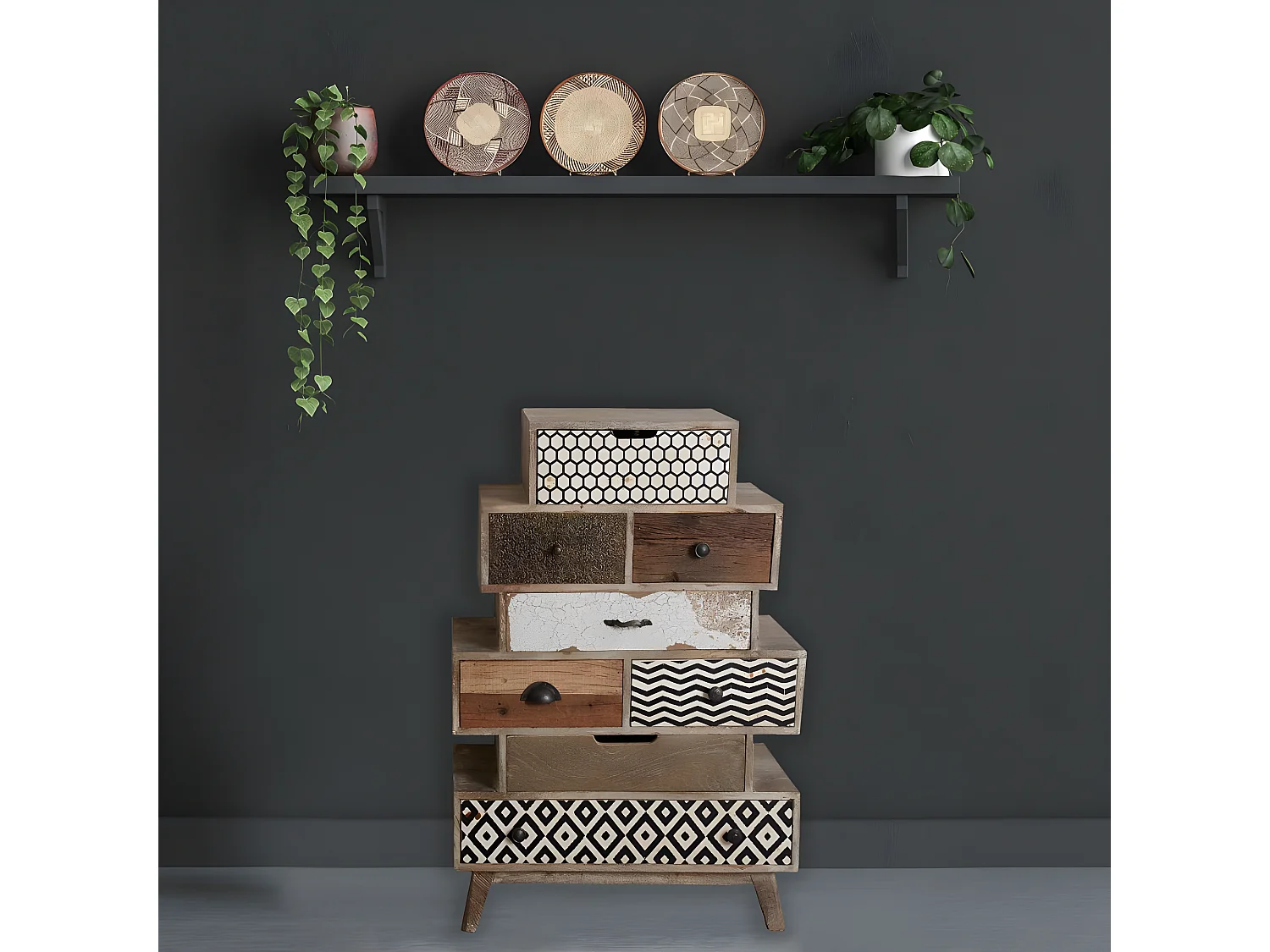 Grande commode en manguier Zigzag