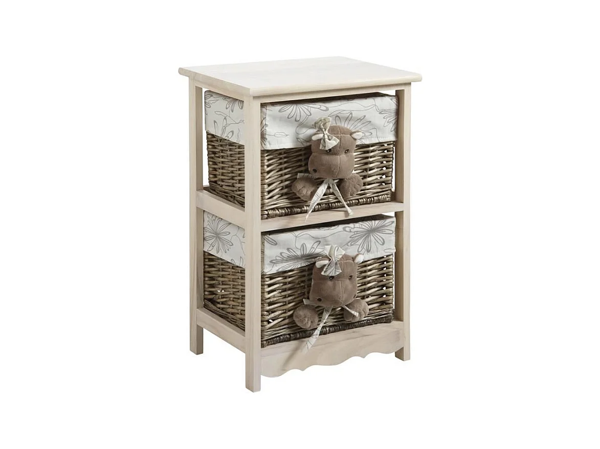 Commode 2 tiroirs Hippopotames