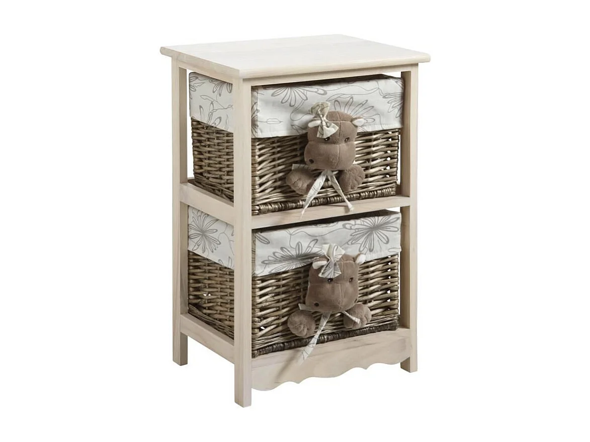 Commode 2 tiroirs Hippopotames