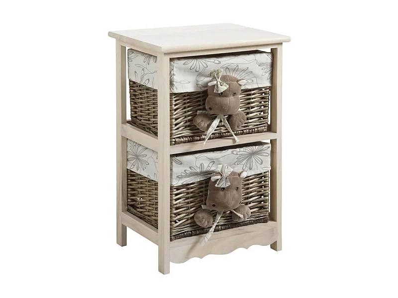 Commode 2 tiroirs Hippopotames