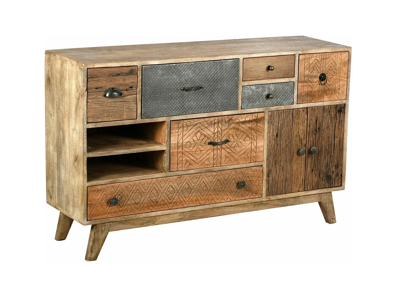 Commode en manguier et métal Zouma 120 x 35 x 76 cm