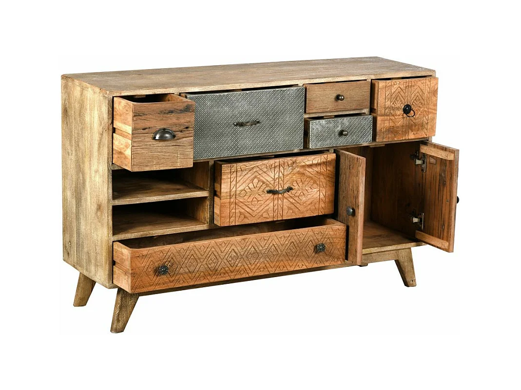 Commode en manguier et métal Zouma 120 x 35 x 76 cm