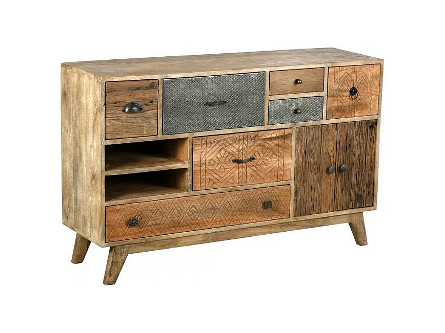 Commode en manguier et métal Zouma 120 x 35 x 76 cm