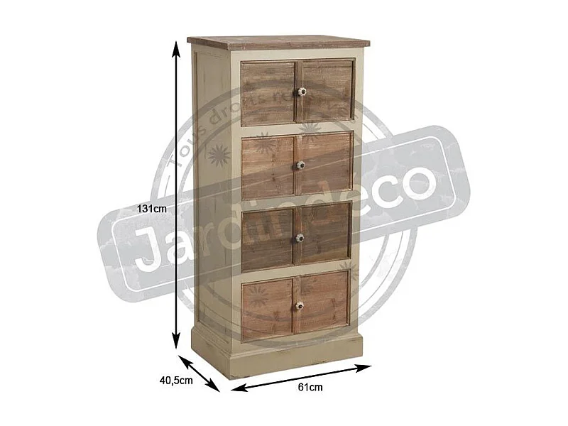 Commode 4 tiroirs en pin et poignées céramique