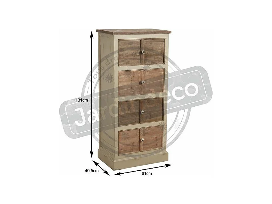 Commode 4 tiroirs en pin et poignées céramique