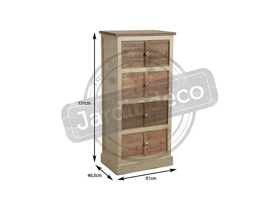 Commode 4 tiroirs en pin et poignées céramique