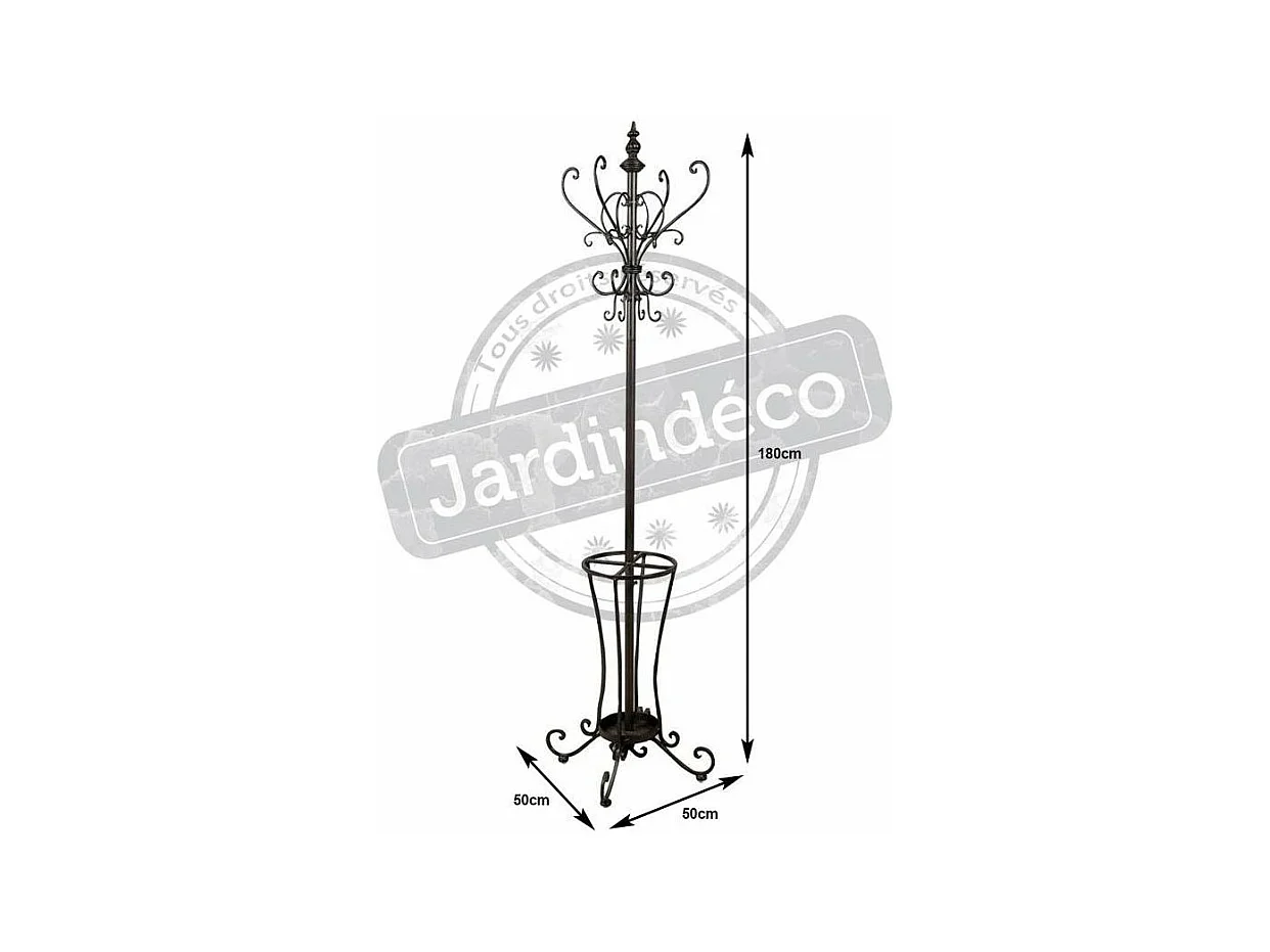 Papageiförmiger Kleiderständer aus gealtertem Metall