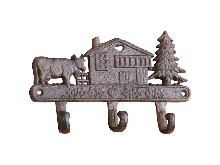 Patère Chalet 3 crochets en fonte