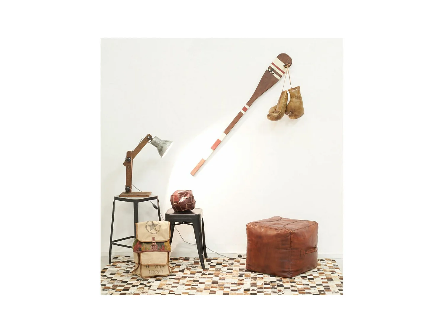 Patère rame avec 2 crochets