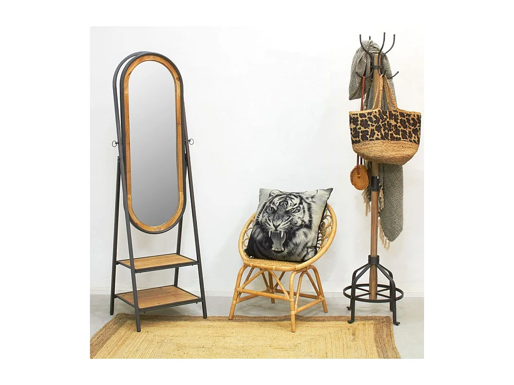 Porte-manteaux en métal et pin