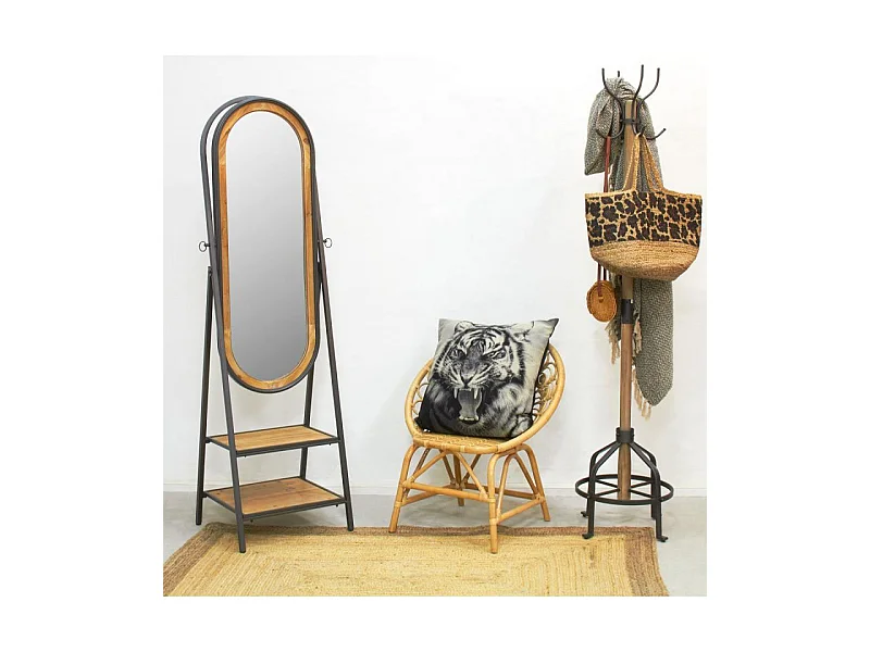 Porte-manteaux en métal et pin