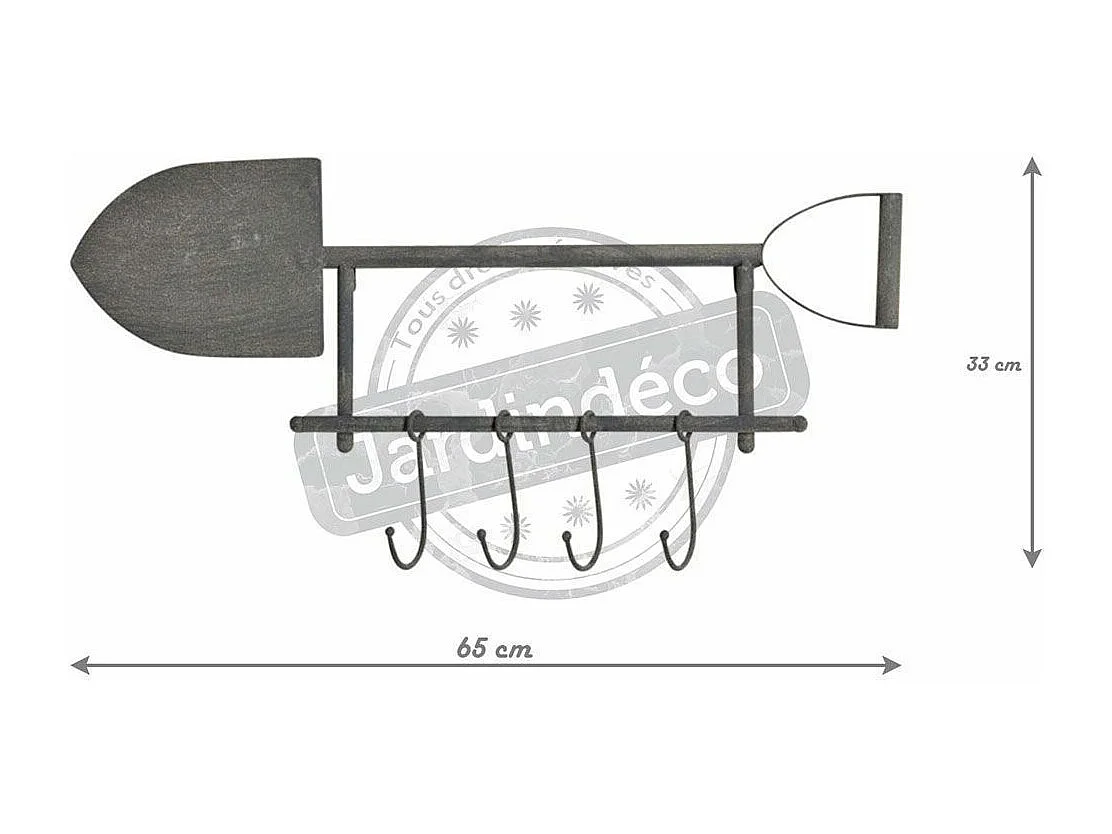 Patère pelle 4 crochets mobiles