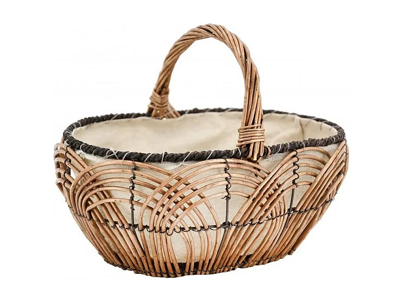 Panier en osier lacerie et jute 35 cm