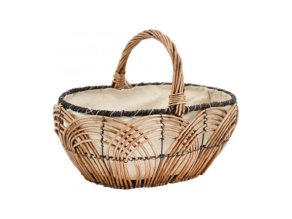 Panier en osier lacerie et jute 35 cm