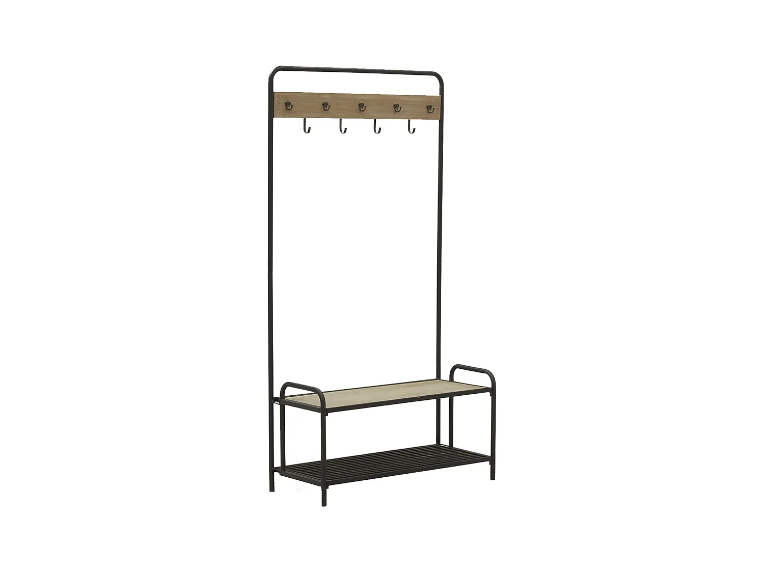 Vestiaire en métal et en bois de sapin