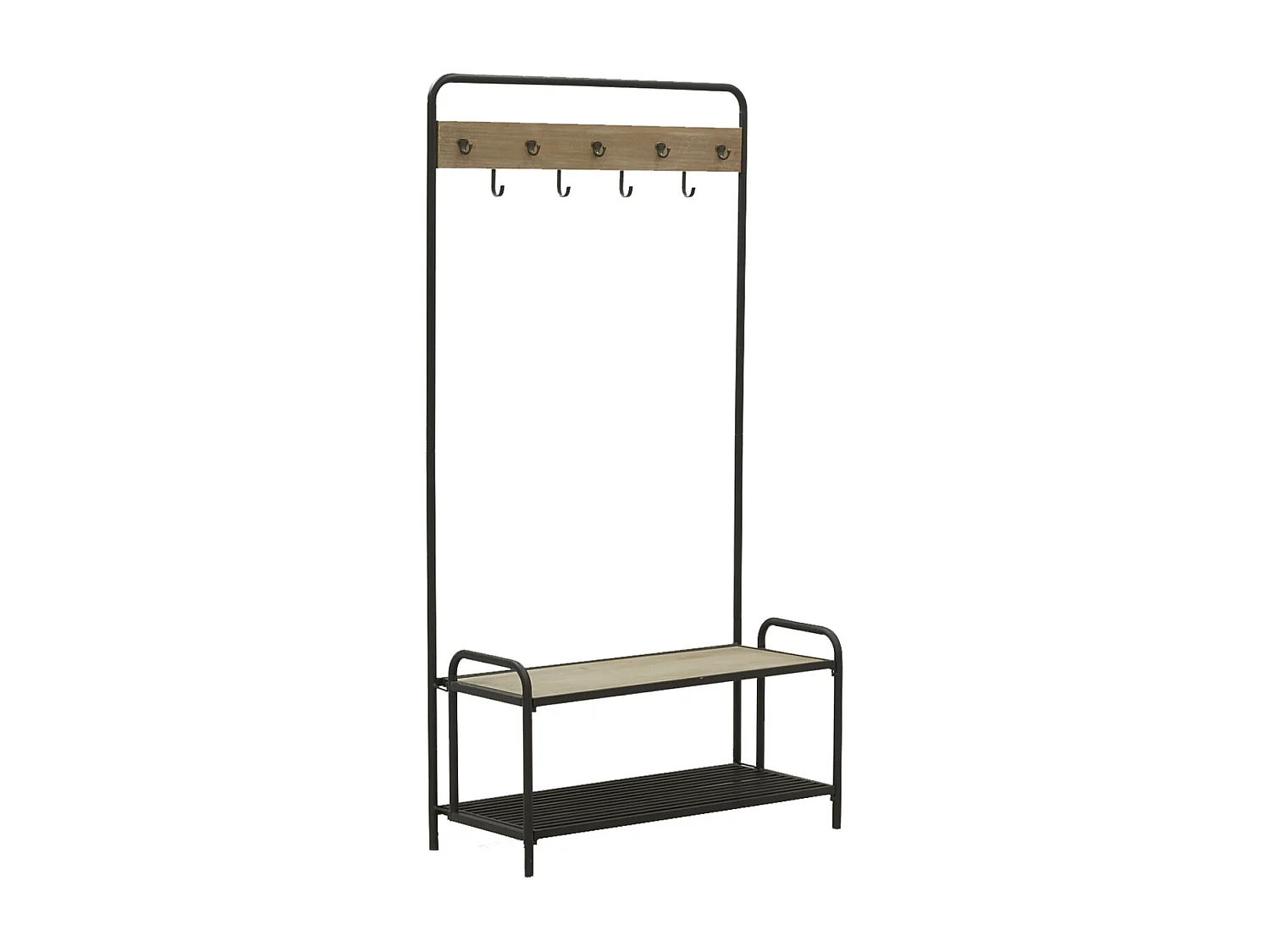 Vestiaire en métal et en bois de sapin