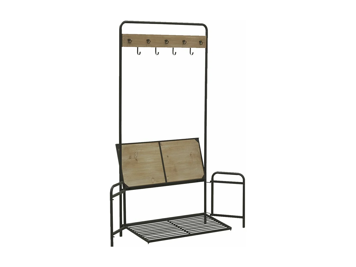 Vestiaire en métal et en bois de sapin
