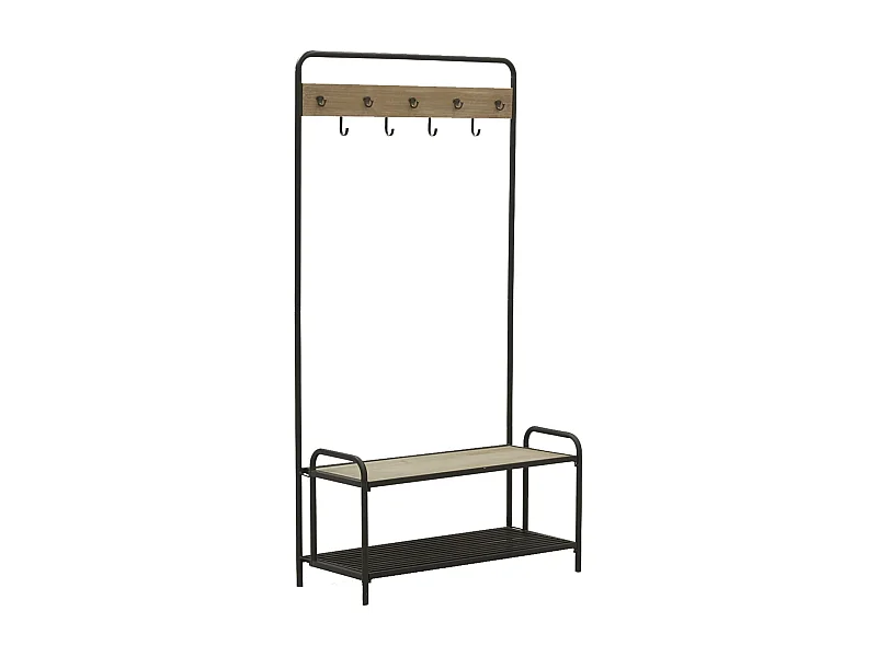 Vestiaire en métal et en bois de sapin