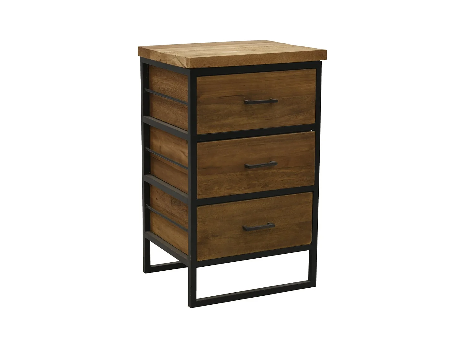 Commode en bois recyclé et métal LOFT 3 tiroirs