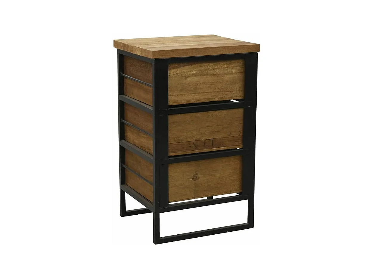 Commode en bois recyclé et métal LOFT 3 tiroirs