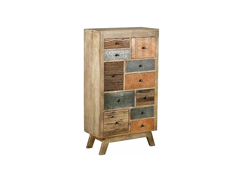 Commode haute en manguier et métal Zouma