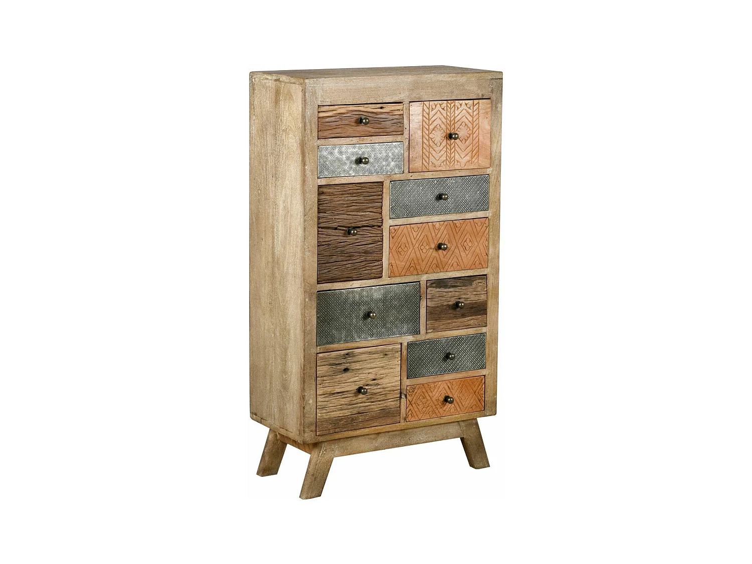 Commode haute en manguier et métal Zouma