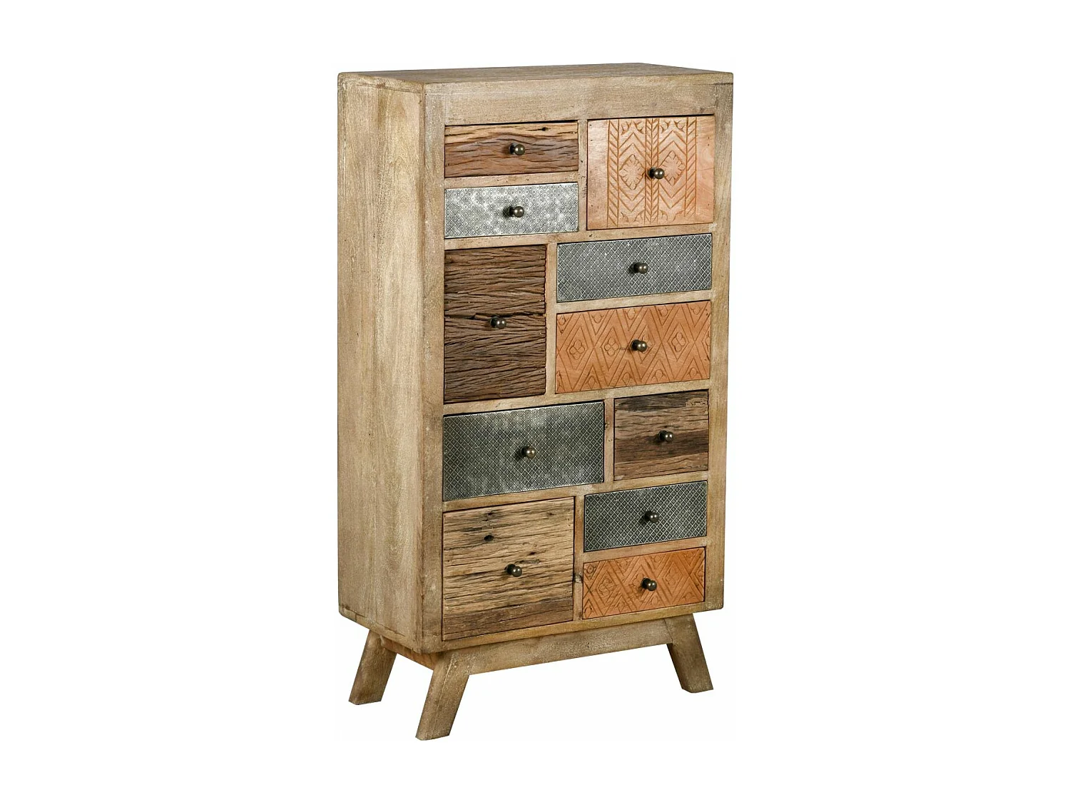 Commode haute en manguier et métal Zouma