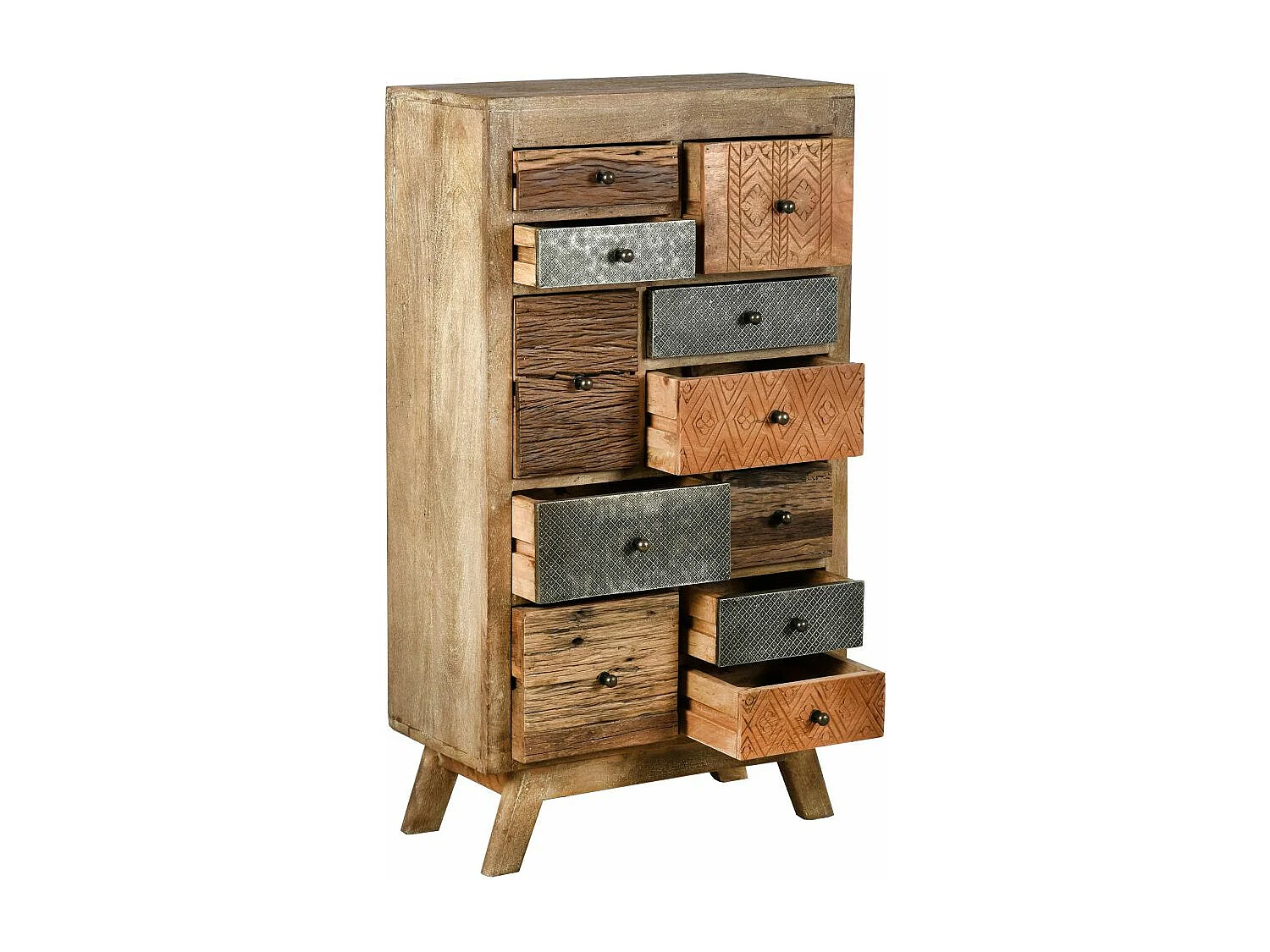 Commode haute en manguier et métal Zouma