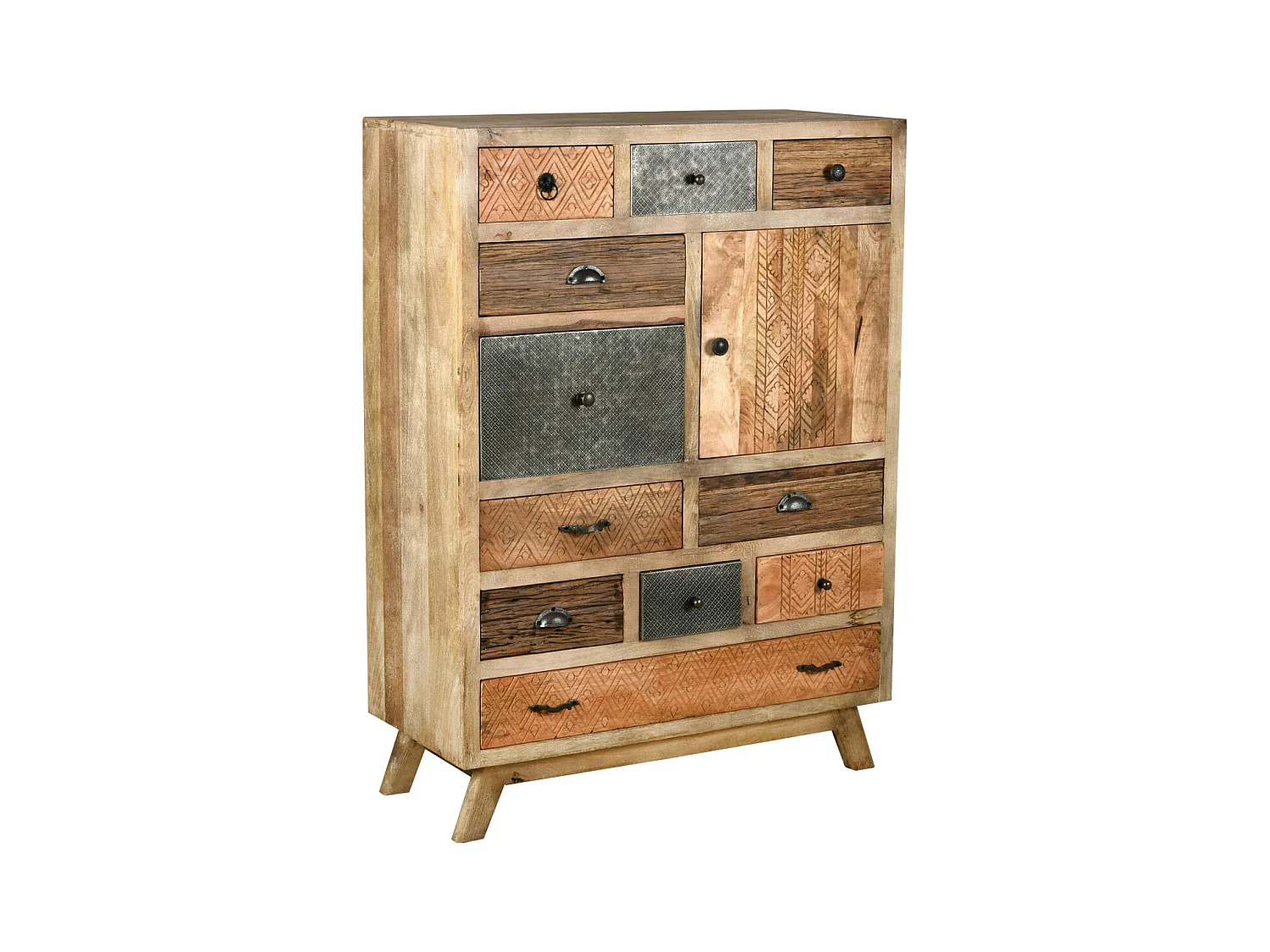 Commode en manguier et métal Zouma 90 x 40 x 125 cm