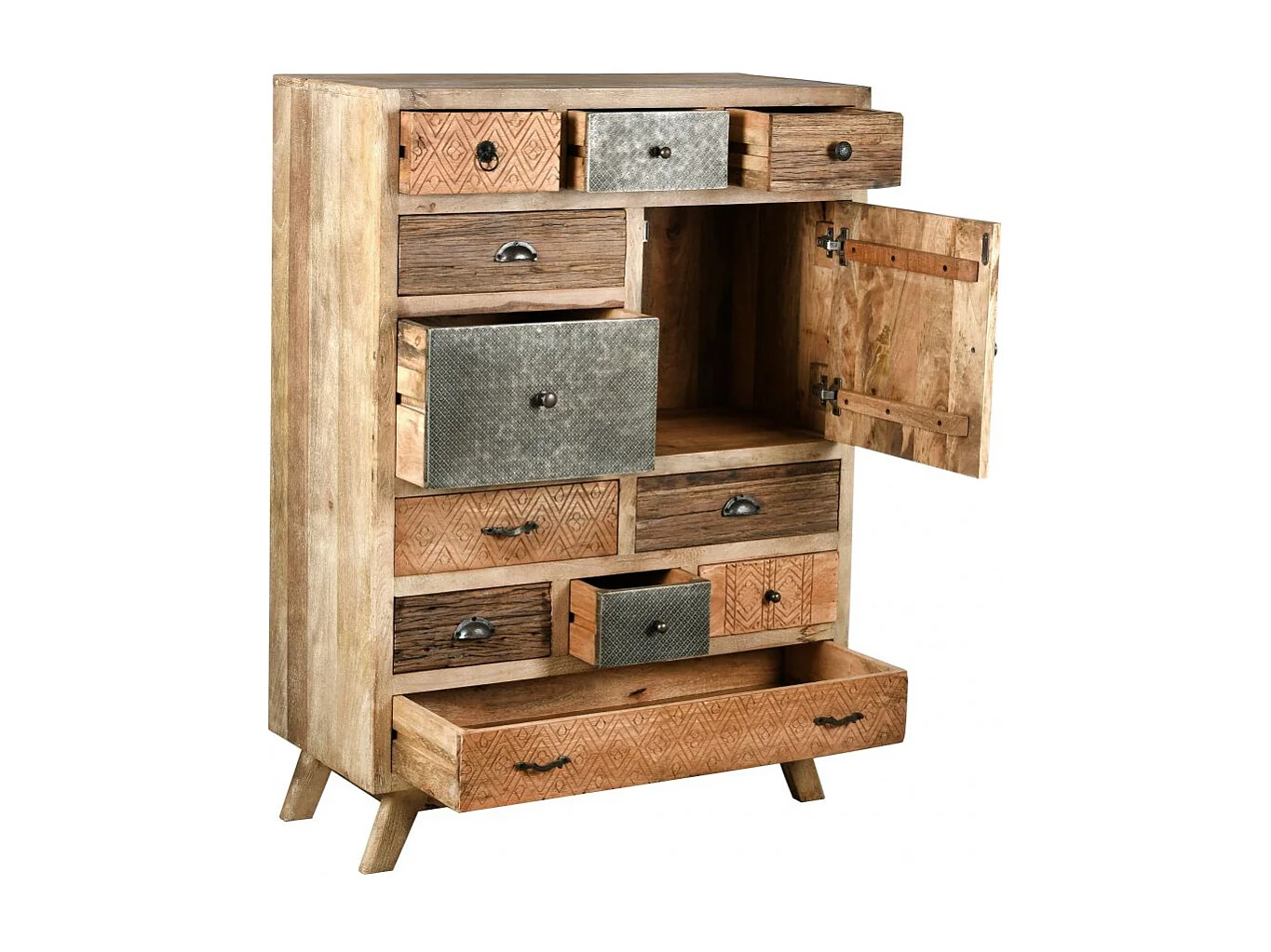 Commode en manguier et métal Zouma 90 x 40 x 125 cm