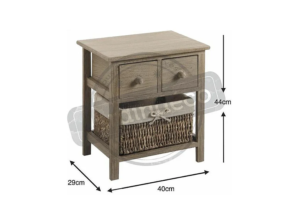 Commode en bois de peuplier Campana 3 tiroirs