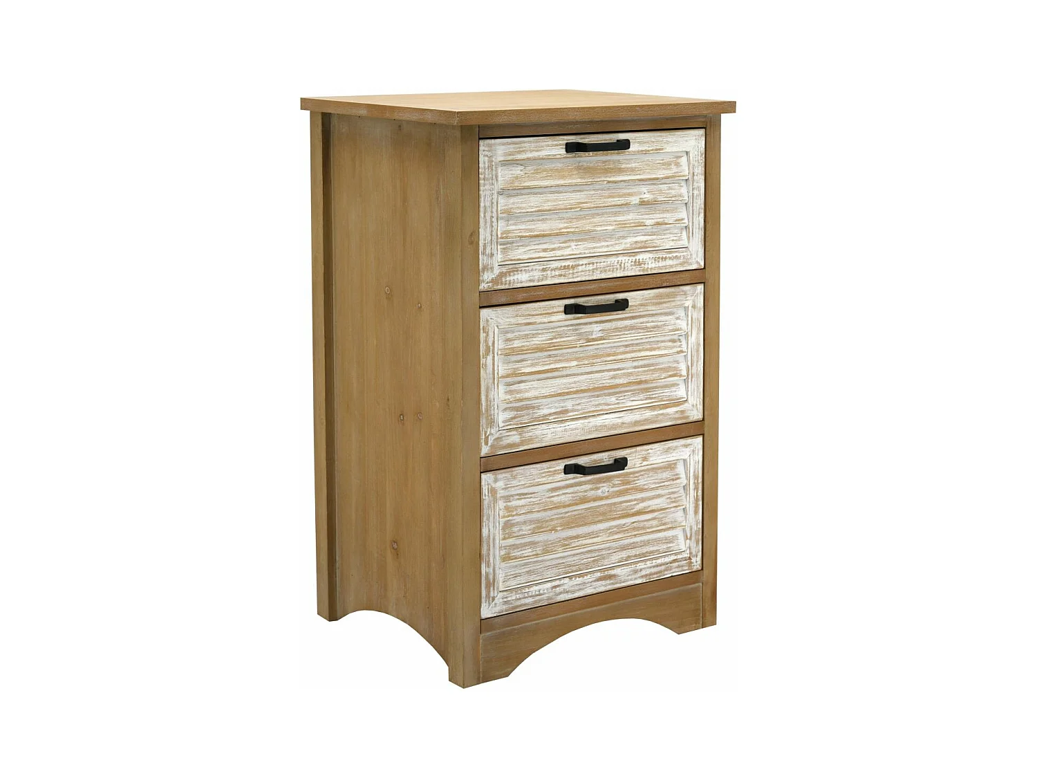 Commode en bois naturel et cérusé Ancenia