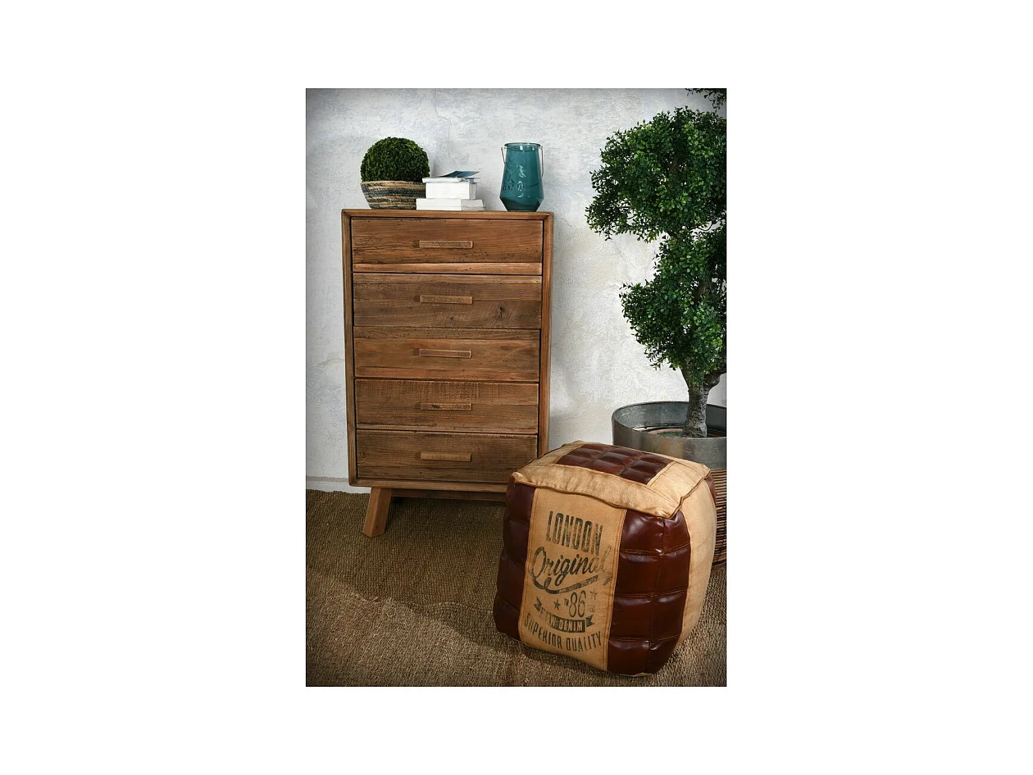 Commode en pin recyclé REWOOD