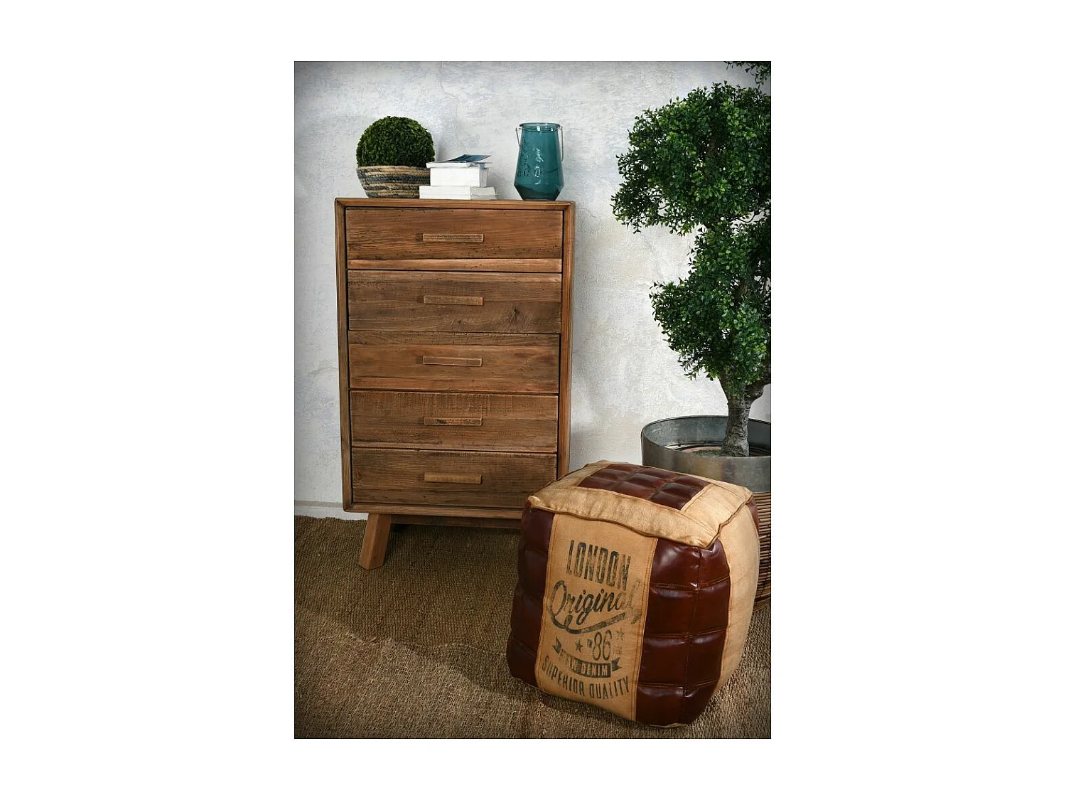 Commode en pin recyclé Rewood