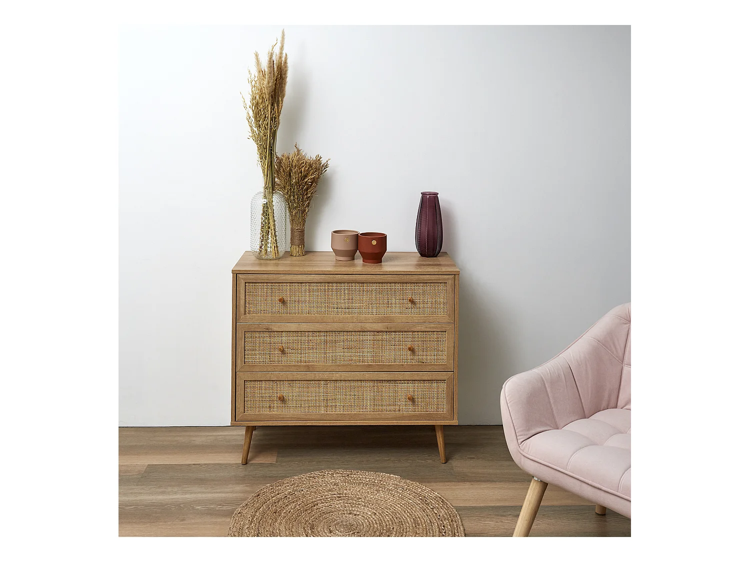 Commode 3 Tiroirs Bali Marron
