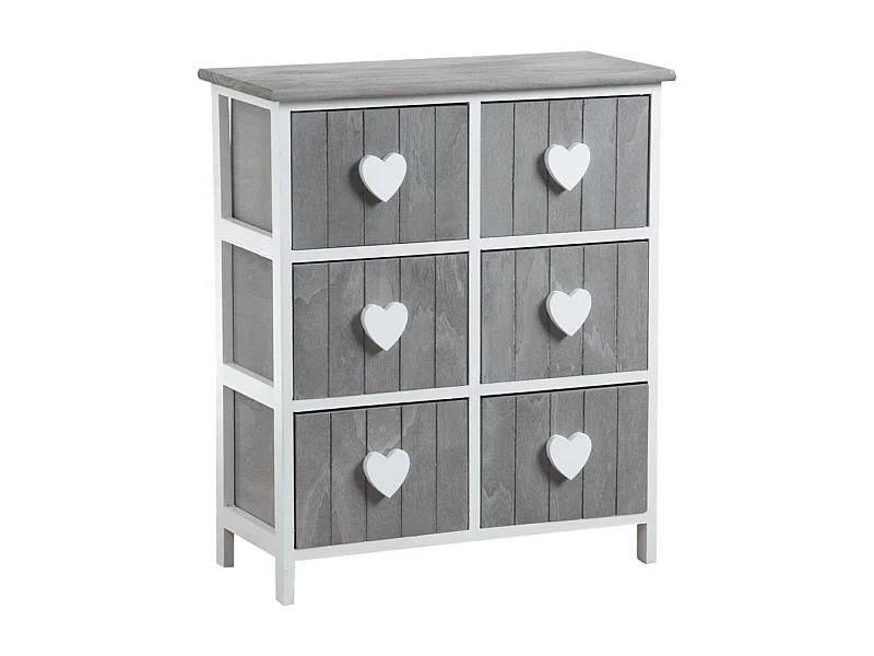 Commode 6 tiroirs avec coeurs