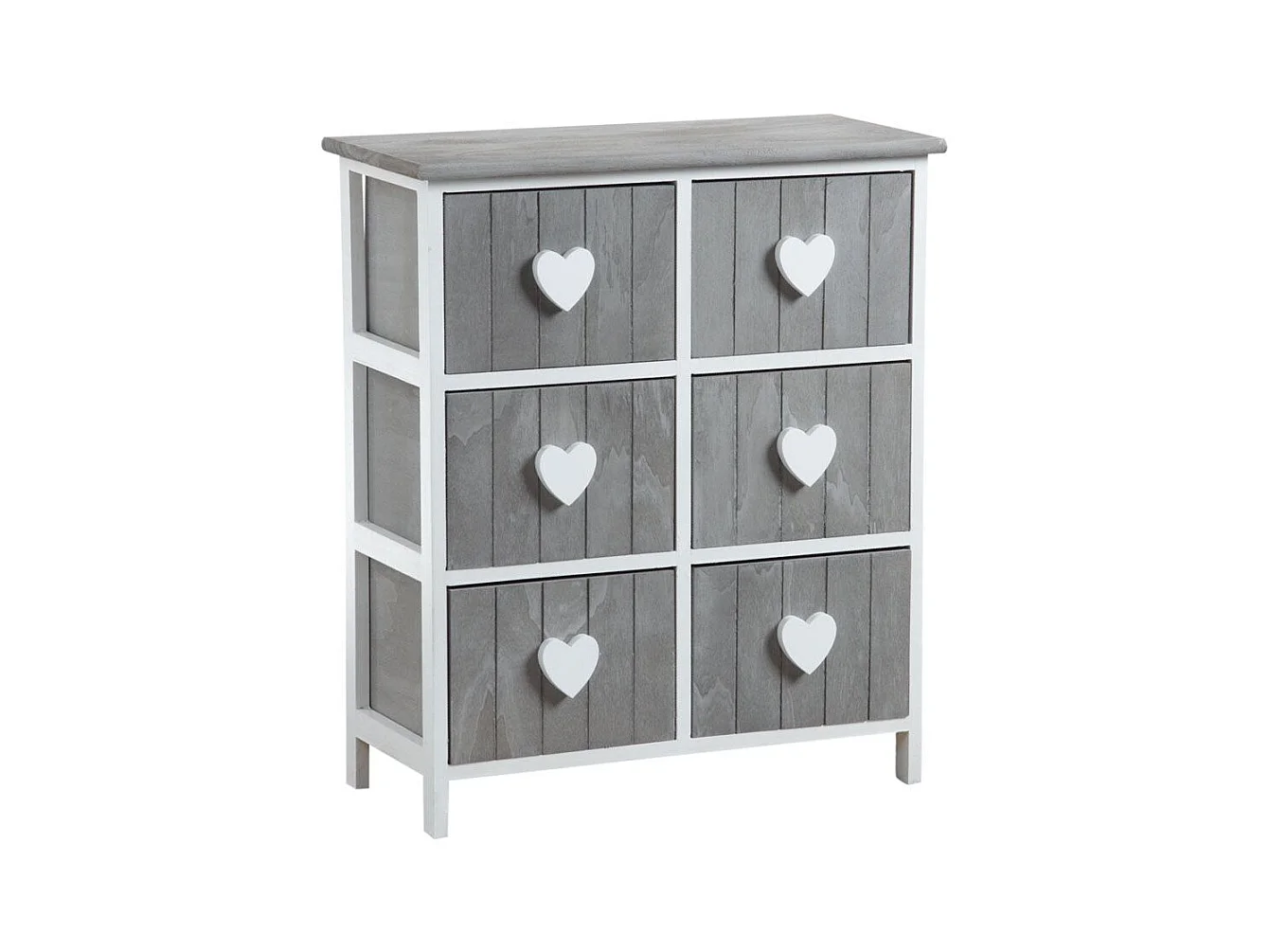 Commode 6 tiroirs avec coeurs