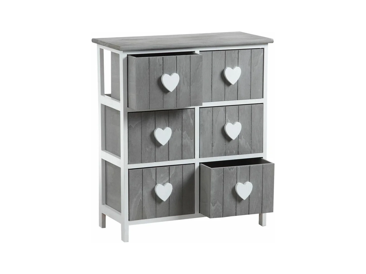 Commode 6 tiroirs avec coeurs