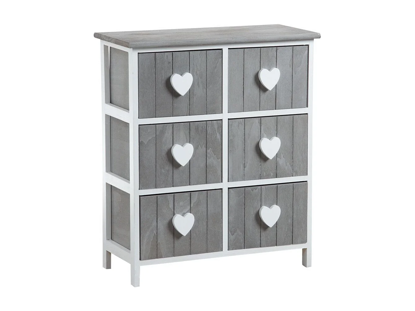 Commode 6 tiroirs avec coeurs