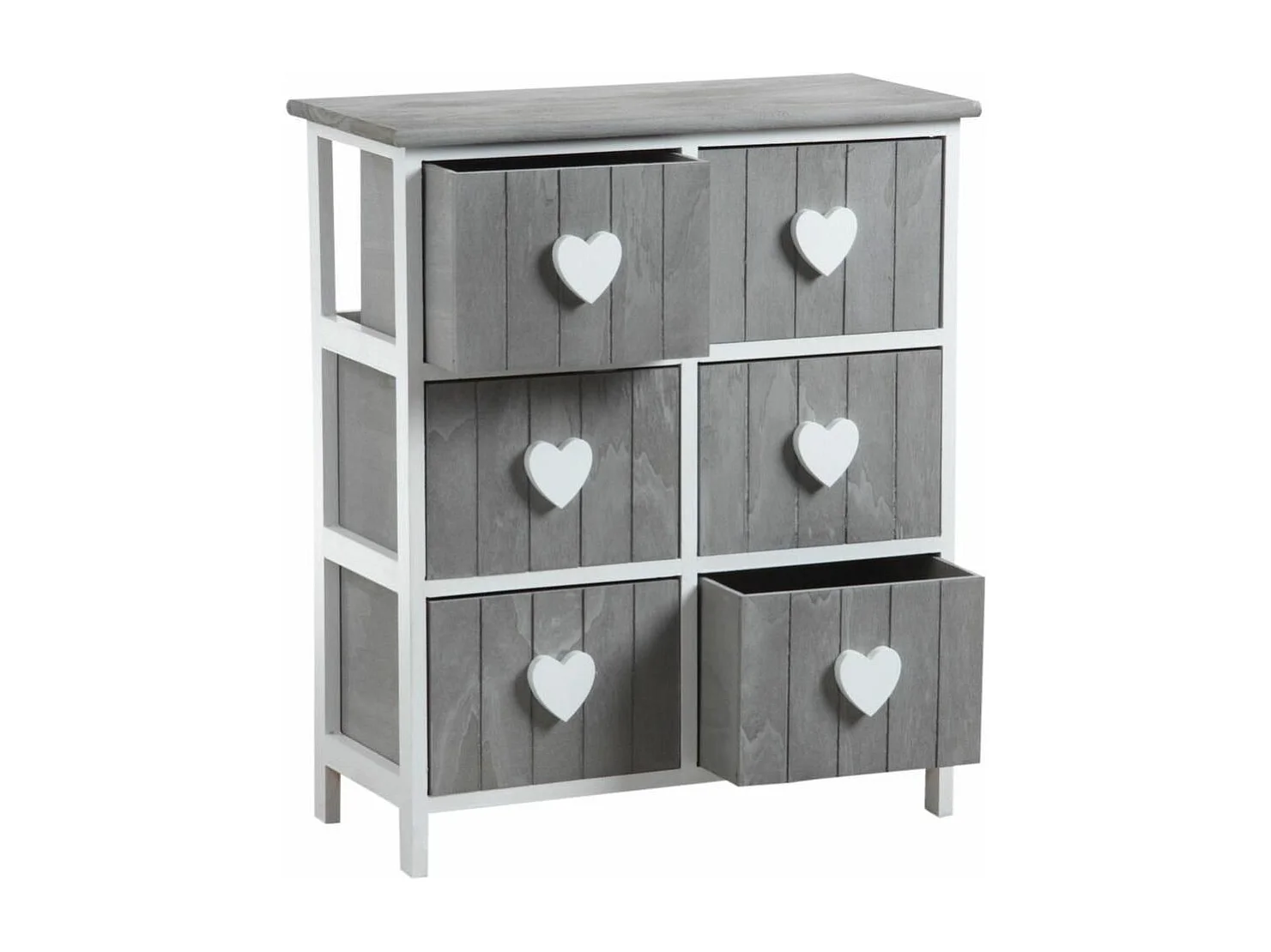 Commode 6 tiroirs avec coeurs
