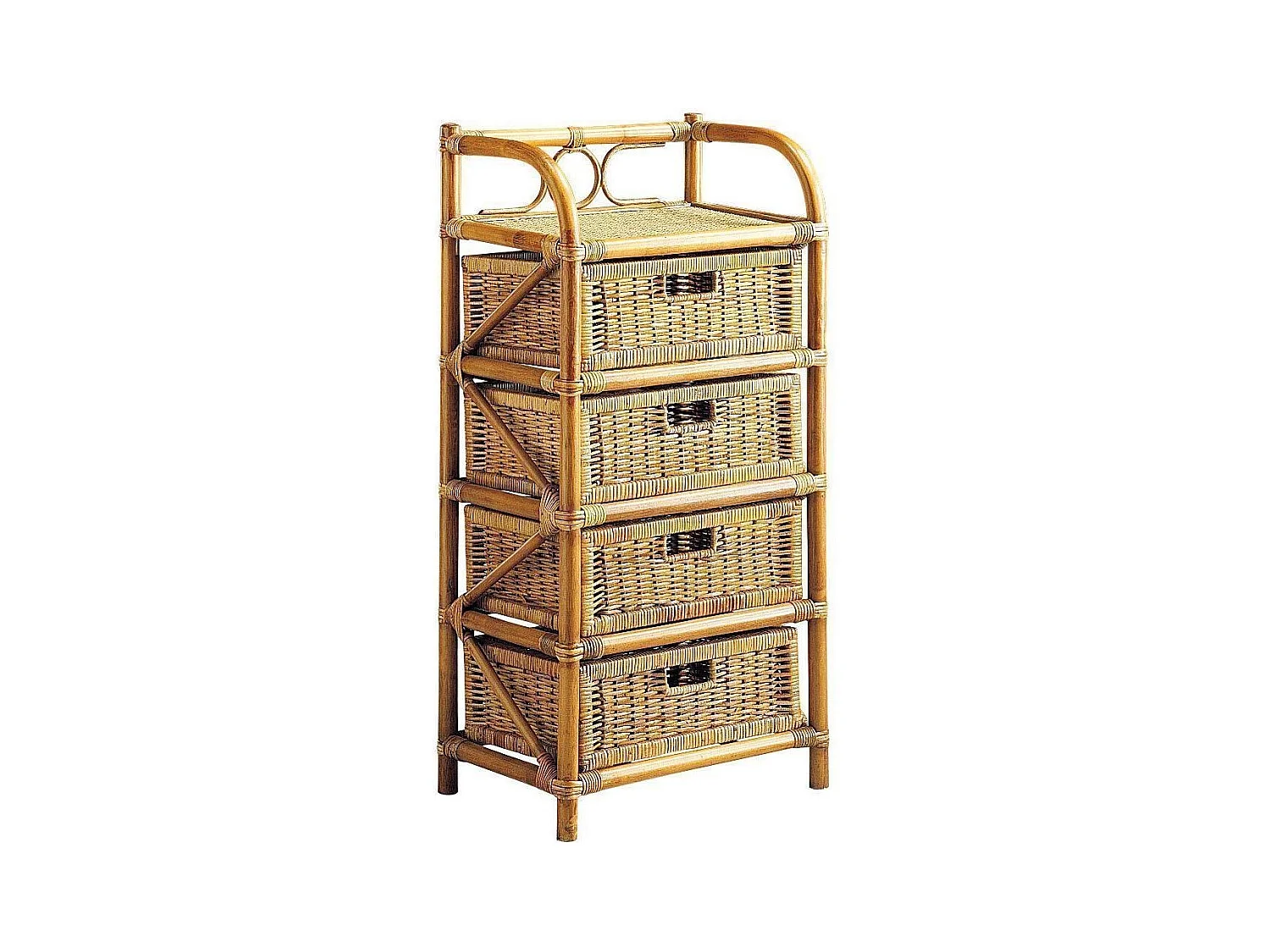 Commode en rotin avec tiroirs Tegal 4 tiroirs