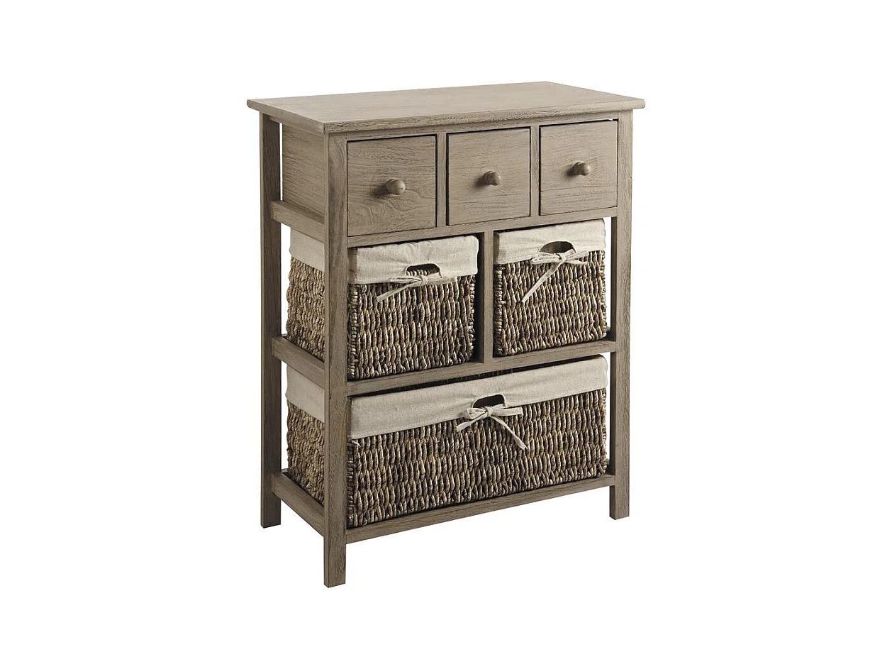 Commode en bois de peuplier Campana 6 tiroirs