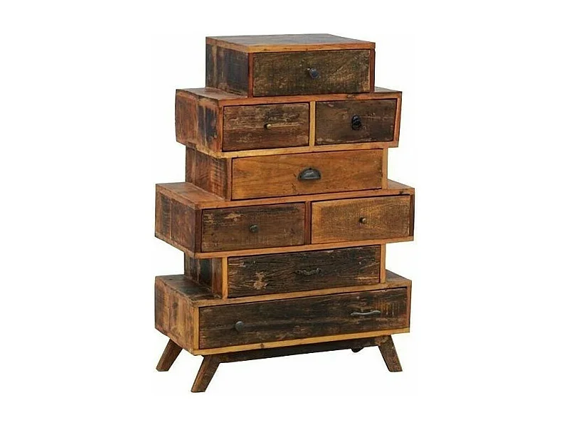 Commode 8 tiroirs en bois recyclé Zigzag