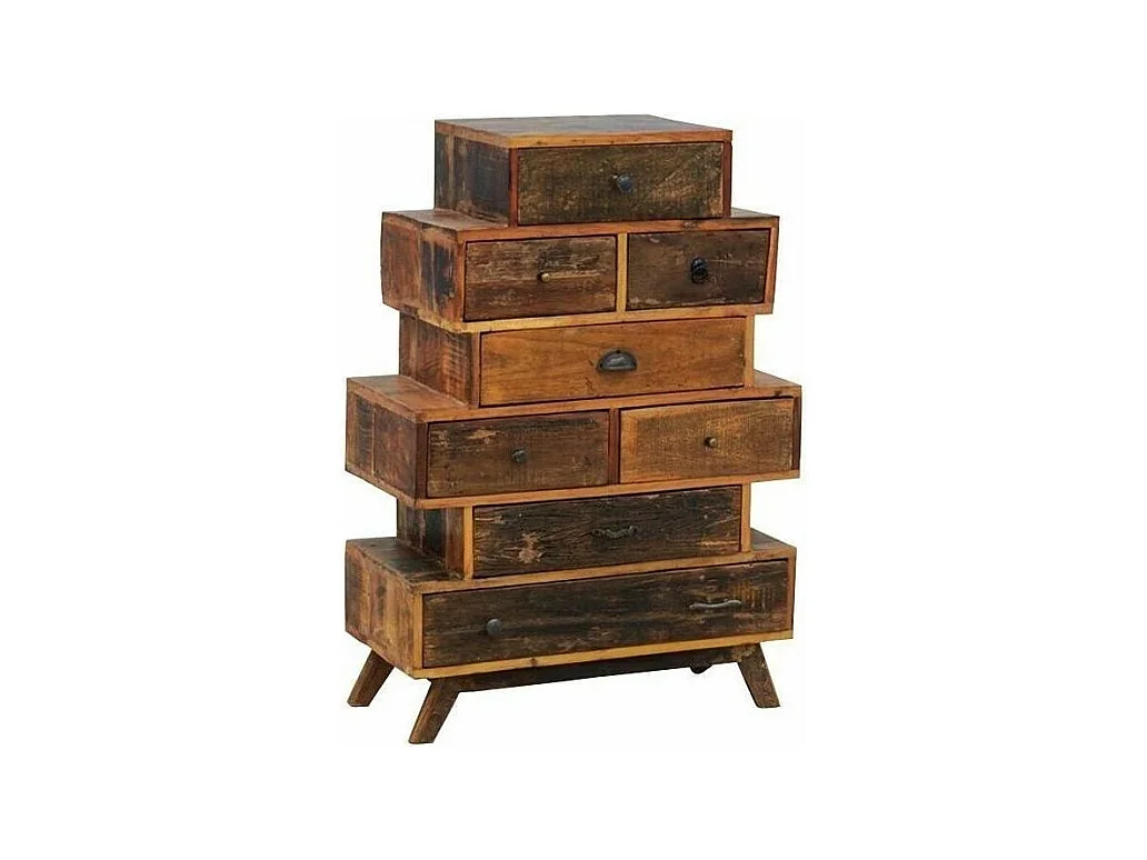 Commode 8 tiroirs en bois recyclé Zigzag